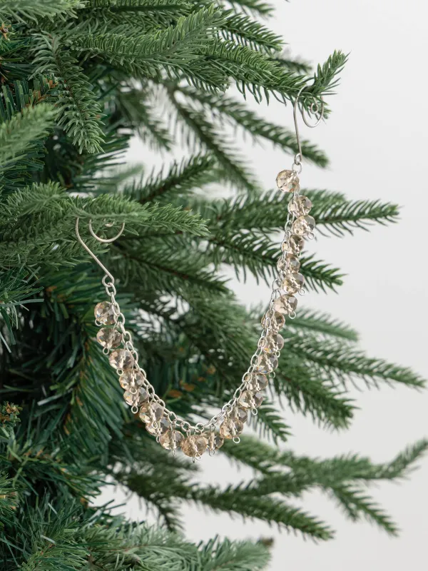 Игрушка елочная, 30 см, стекло/металл, янтарная, Цепочка, Ice crystal, image-5