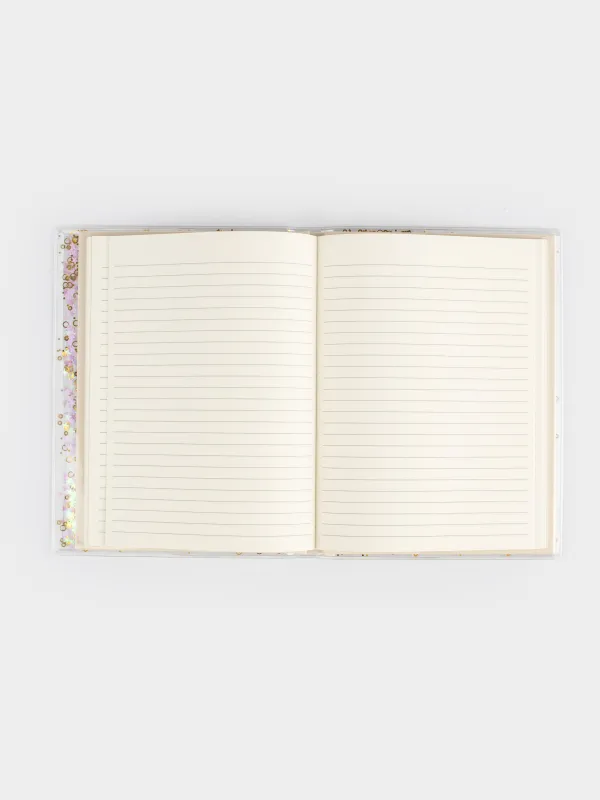 Блокнот, 15х20 см, 80 листов, с блестками, Stationery, image-1