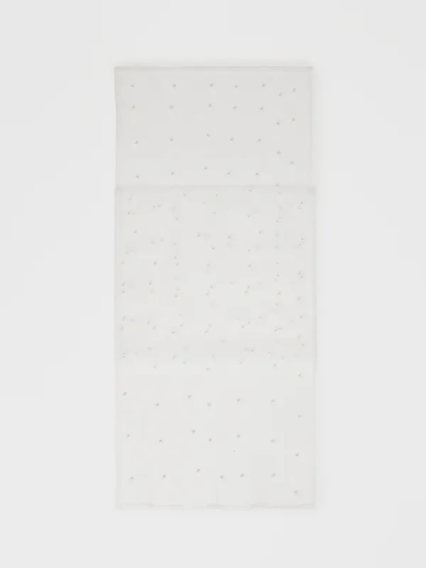 Дорожка настольная, 40х160 см, полиэстер/пластик, белая, Жемчужины, Pearl Antarctica, image-0