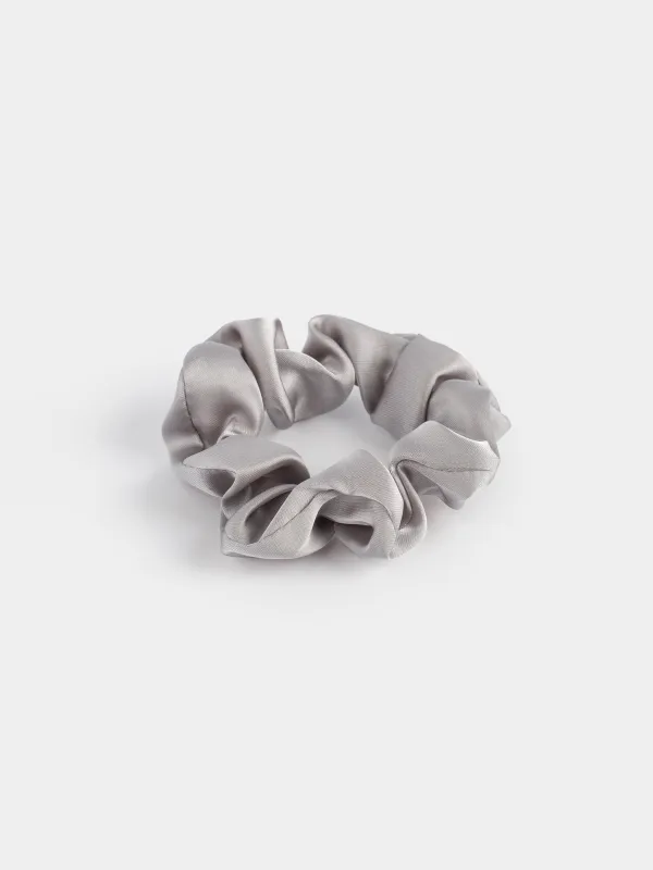 Резинка для волос, 6 см, сатин, серая, Silk, image-1