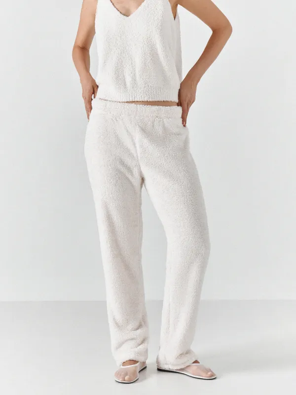 Брюки женские, искусственный мех молочные, Kiriana, image-4