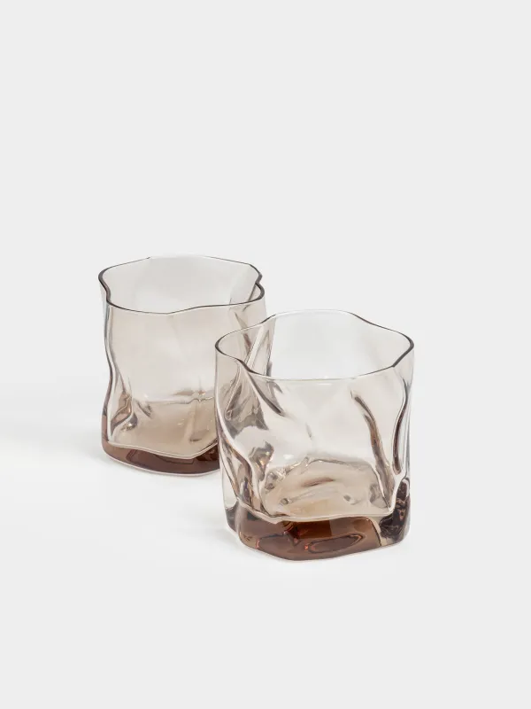 Стакан для виски, 8 см, 245 мл, 2 шт, стекло, коричневый, Slalom color, image-1