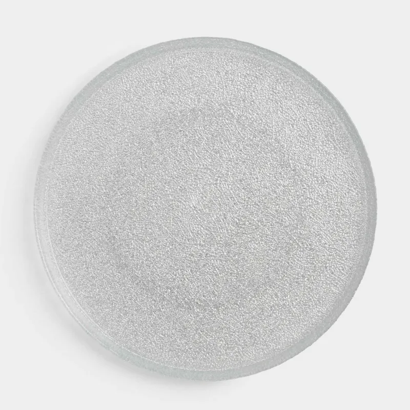 Тарелка обеденная, 28 см, стекло Р, серебристая, Cracle