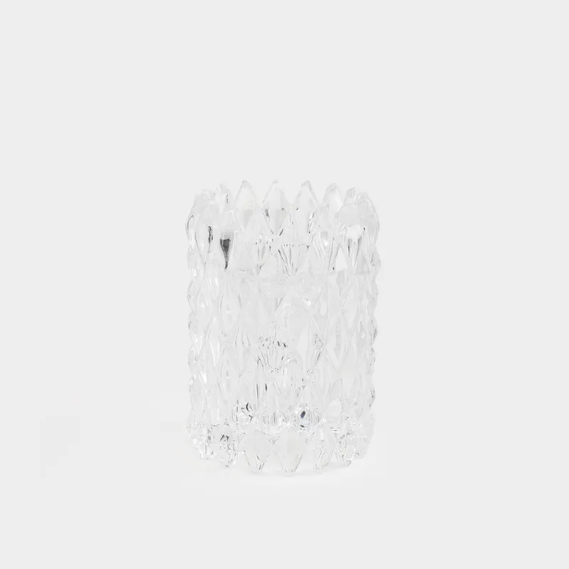 Подсвечник, 6x8 см, двусторонний, для чайной или тонкой свечи, стекло Р, Rhomb