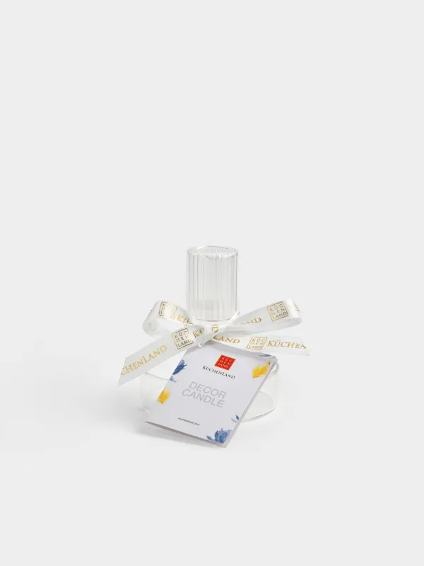 Подсвечник, 8х9 см, для тонкой свечи, на ножке, с сухоцветами, стекло, Decor candle, image-2