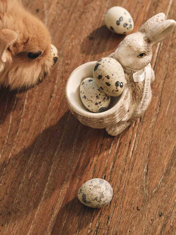 Подставка для яйца, 10 см, керамика D, коричневая, Кролик, Easter lace, image-6