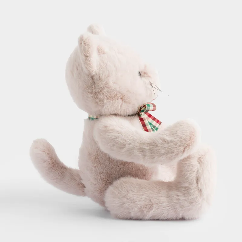 Игрушка, 35 см, мягкая, с подвижными лапами, полиэстер, бежевая, Кот, Cat, image-1