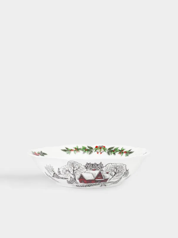 Салатник, 23х6 см, фарфор N, белый, Дом в лесу, Forest house, image-0