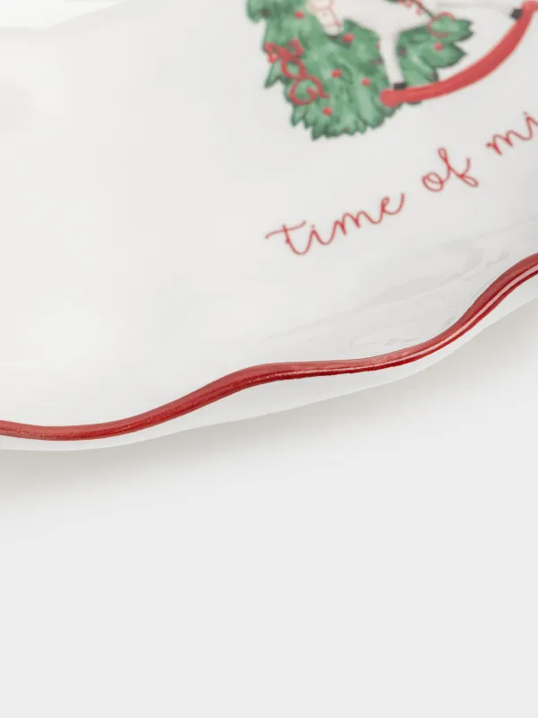 Блюдо, 31х18х6 см, керамика D, овальное, Лошадка с елкой, Christmas tree, image-5