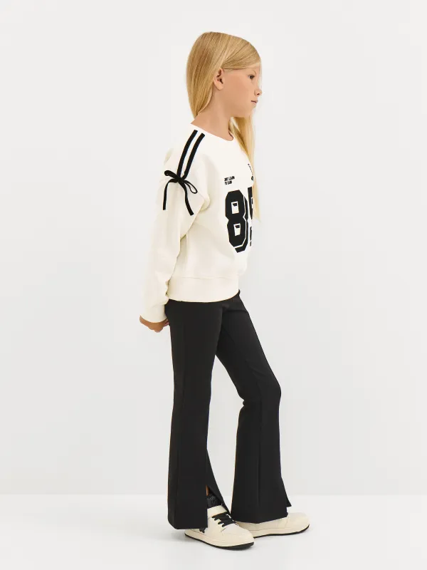 Свитшот детский, для девочек, молочный, Romana, image-3
