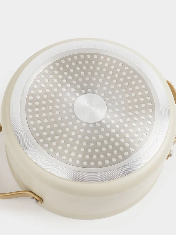 Кастрюля, 20 см, 2,8 л, с крышкой, с покрытием, алюминий, молочная, Piatto gold, image-7