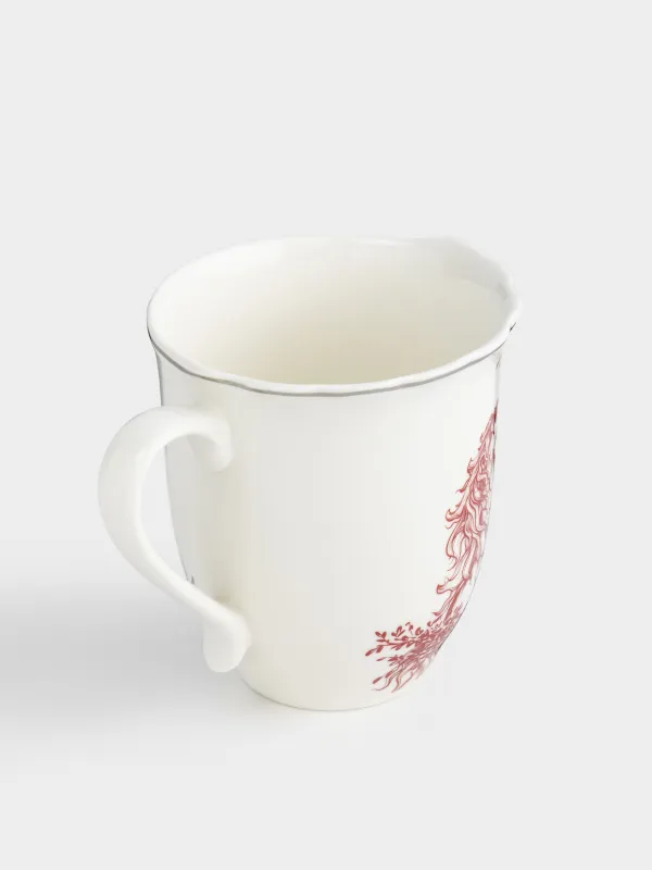 Кружка, 360 мл, фарфор N, белая, с серебристым кантом, Лошадь, Kairon horse, image-2