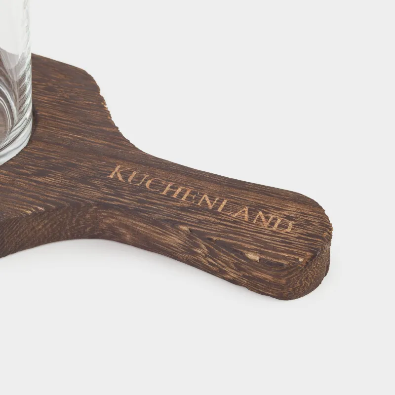 Стопка для водки, 80 мл, 4 шт, на подставке, стекло/дерево, Лев, Lux elements decor, image-3