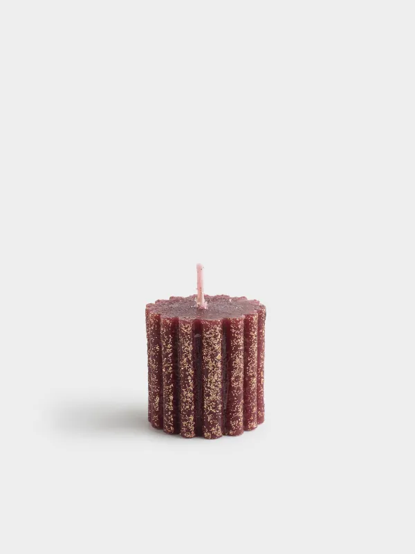 Свеча, 4x4 см, 4 шт, цилиндрическая, Ribbed candle, image-1