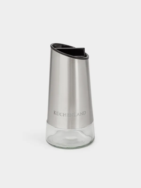 Набор для соли и перца, 15 см, на подставке, стекло/металл, Classic, image-4