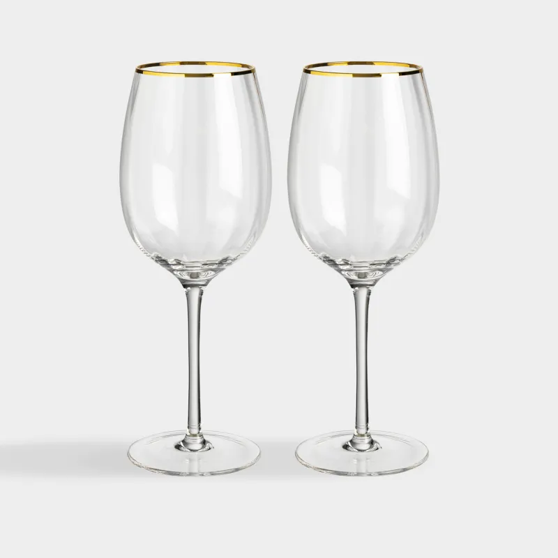 Бокал для вина, 2 шт, с золотистым кантом, Filo R gold