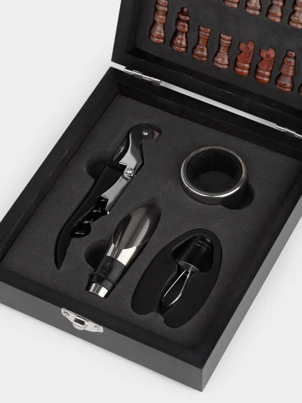 Набор сомелье, 4 пр, в коробке, сталь/пластик/дерево, черный, Шахматы, Bar, image-3