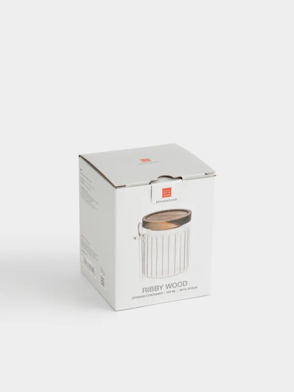 Емкость для хранения, 500 мл, с ложкой, Ribby wood, image-5