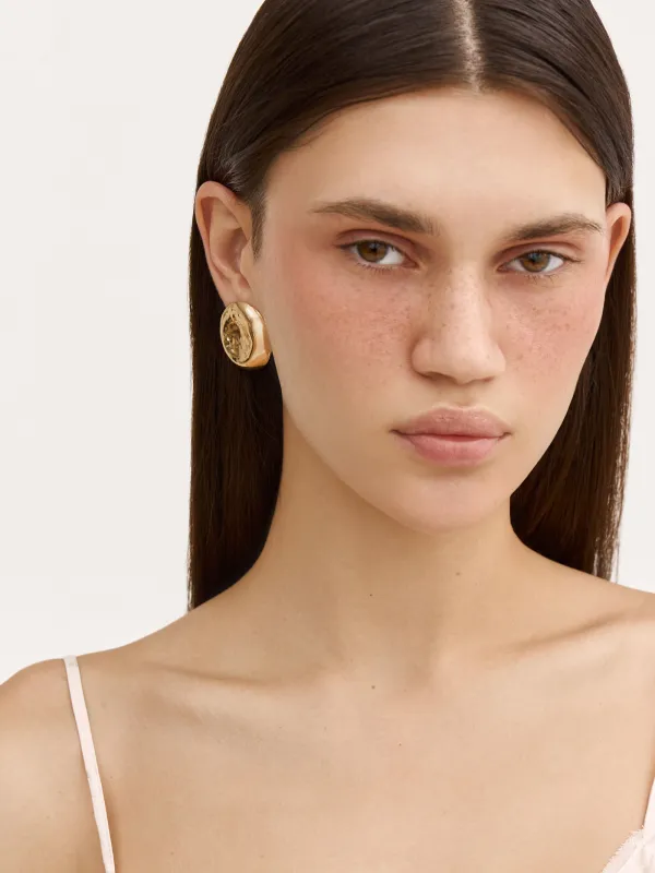 Серьги-пусеты, 3 см, 2 шт, металл, золотистые, Jewelry, image-4