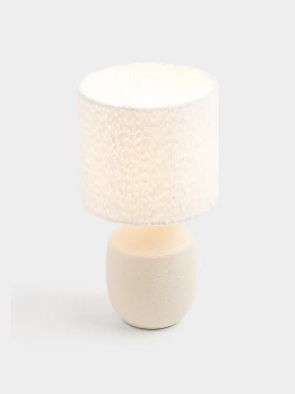 Светильник настольный, 38 см, керамика/полиэстер, белый, Букле, Boucle, image-1