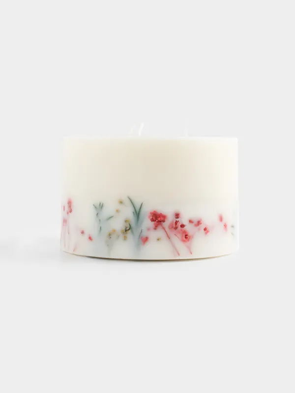 Свеча ароматическая, 7 см, три фитиля, с сухоцветами, белая, Sage Fragrance, Balmy spring, image-2