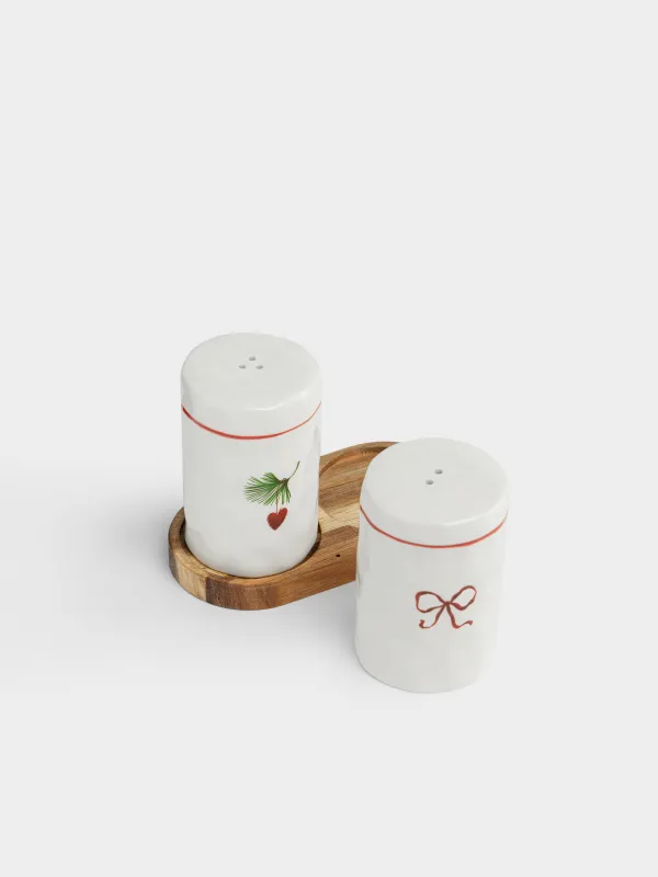 Набор для соли и перца, Бант и ветка, Festive table, image-1