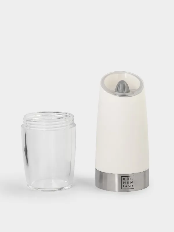 Мельница для специй, 20 см, гравитационная, пластик/акрил, LED W, белая, Spicy, image-4