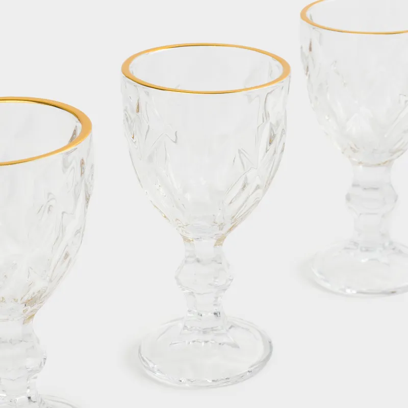 Рюмка, 50 мл, 6 шт, стекло Р, с золотистым кантом, Rhomb gold, image-4