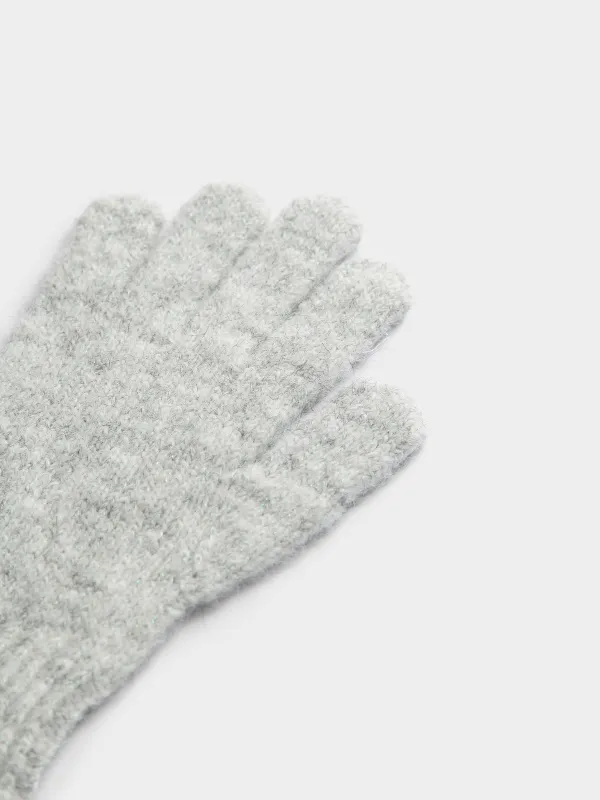 Перчатки с добавлением шерсти и люрекса Knitting fuzz, image-3