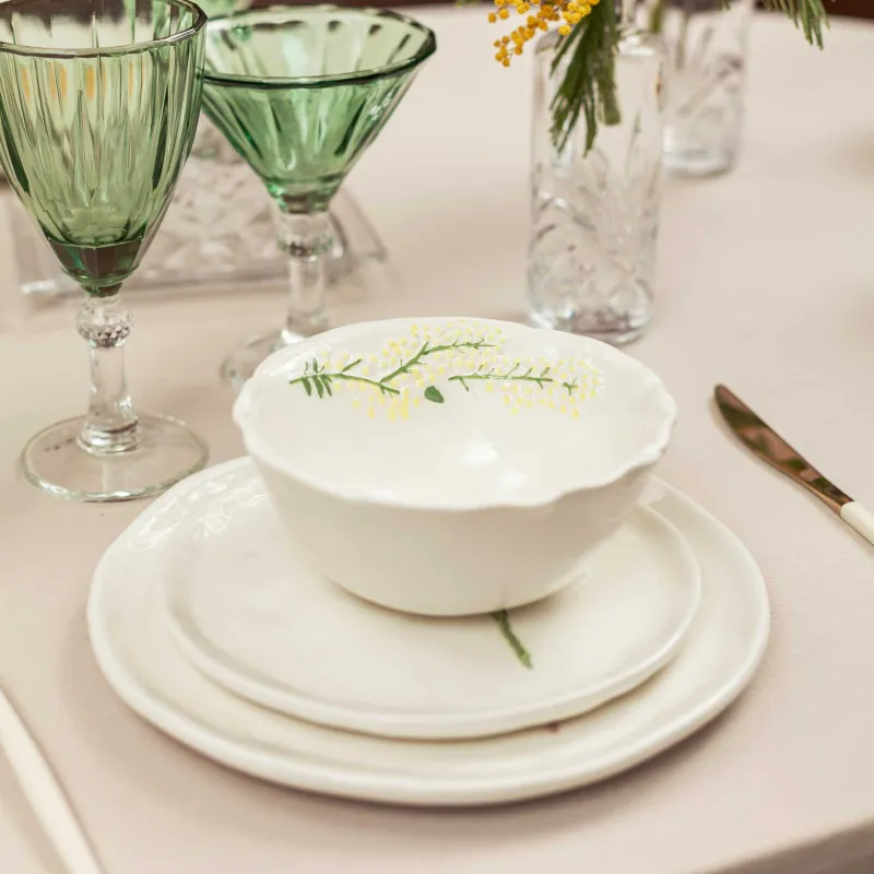 Салатник, 15х7 см, 400 мл, керамика D, белый, Мимоза, Crumple flower, image-7