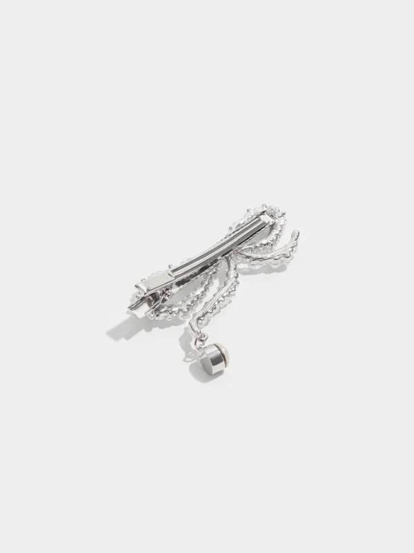 Заколка для волос, 6 см, Жемчужный бант, Pearl, image-2