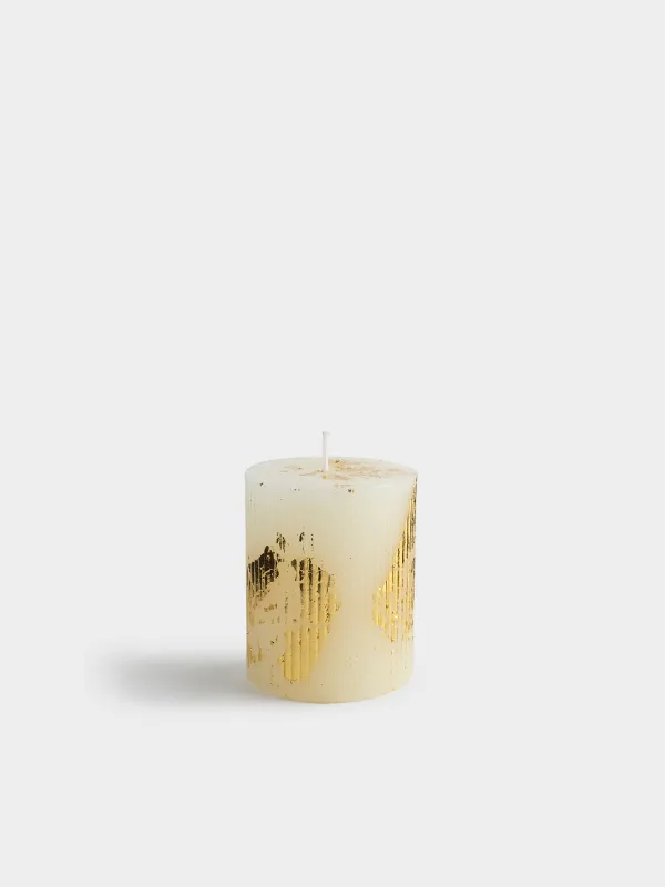 Свеча, 7x10 см, цилиндрическая, Ribbed candle, image-0