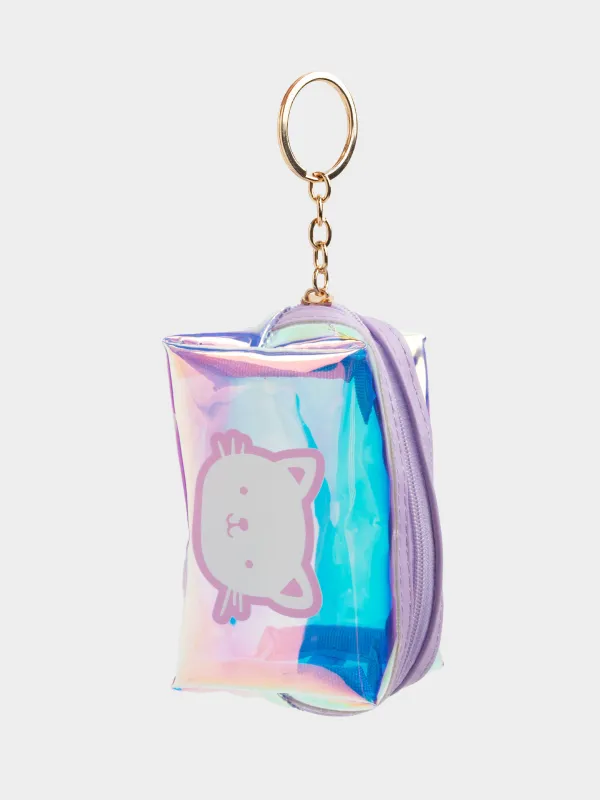 Брелок-кошелек, 10х6 см, детский, полиуретан, голография, Кот, Cat, image-5
