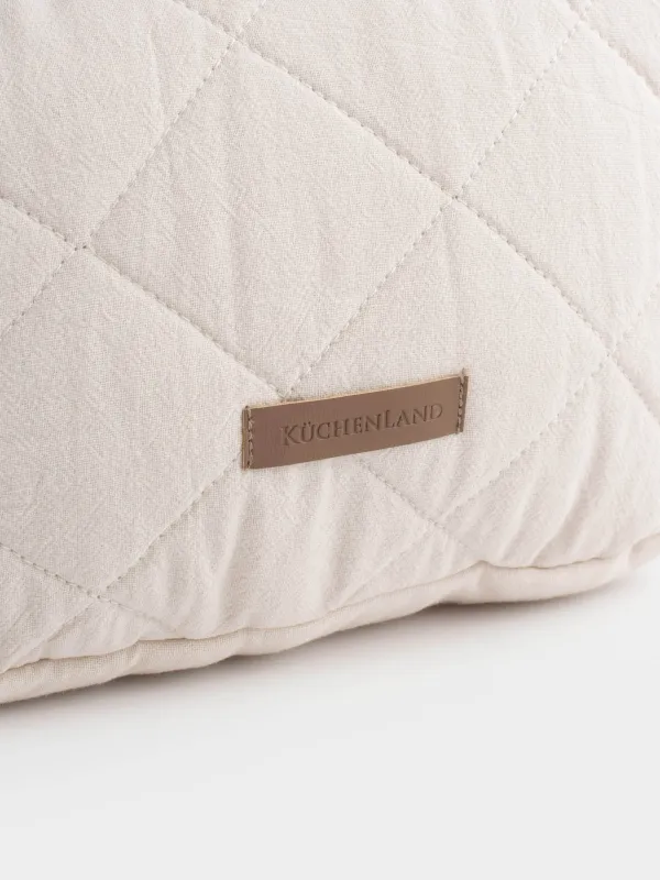 Косметичка, 32х18 см, стеганая, хлопок, бежевая, Stitch cotton, image-2