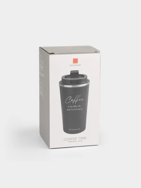 Термокружка, 450 мл, с надписью, Coffee time, image-5