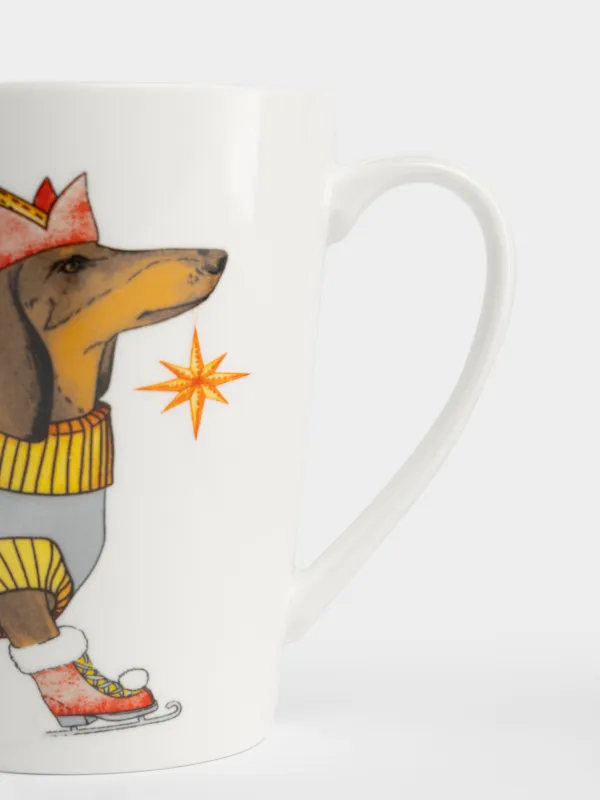 Кружка, 420 мл, Такса в свитере, Christmas dog, image-2