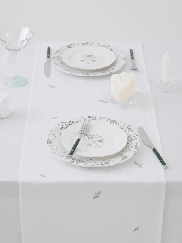 Дорожка настольная, молочная, Petals serenity, image-3