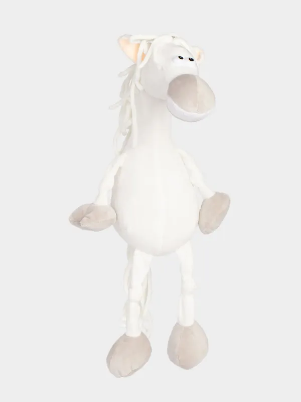 Игрушка, 45 см, мягкая, полиэстер, белая, Конь, Horse toy, image-0