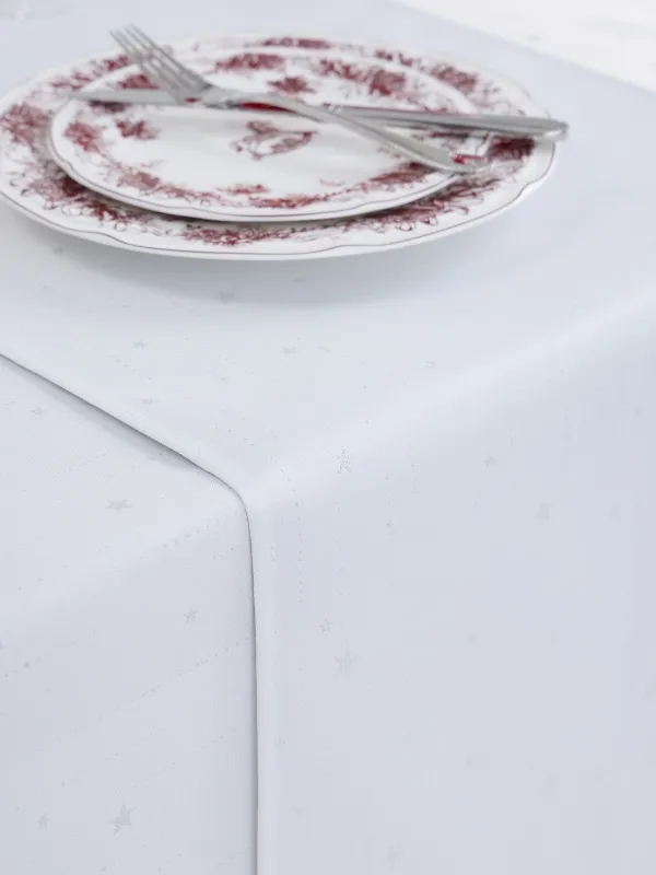 Дорожка настольная, 40х160 см, жаккард, полиэстер, светло-серая, Серебристые звезды, Starlight, image-4