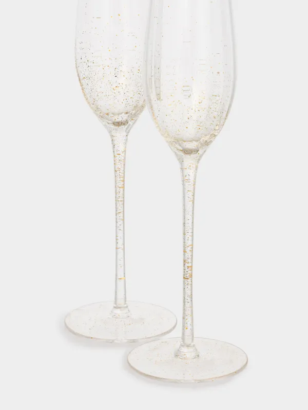 Бокал для шампанского, 210 мл, 2 шт, стекло, Золотистые брызги, Filo R speck, image-3
