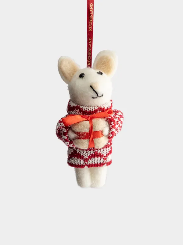 Игрушка елочная, 12 см, Мышка с подарком, Figure cute, image-3