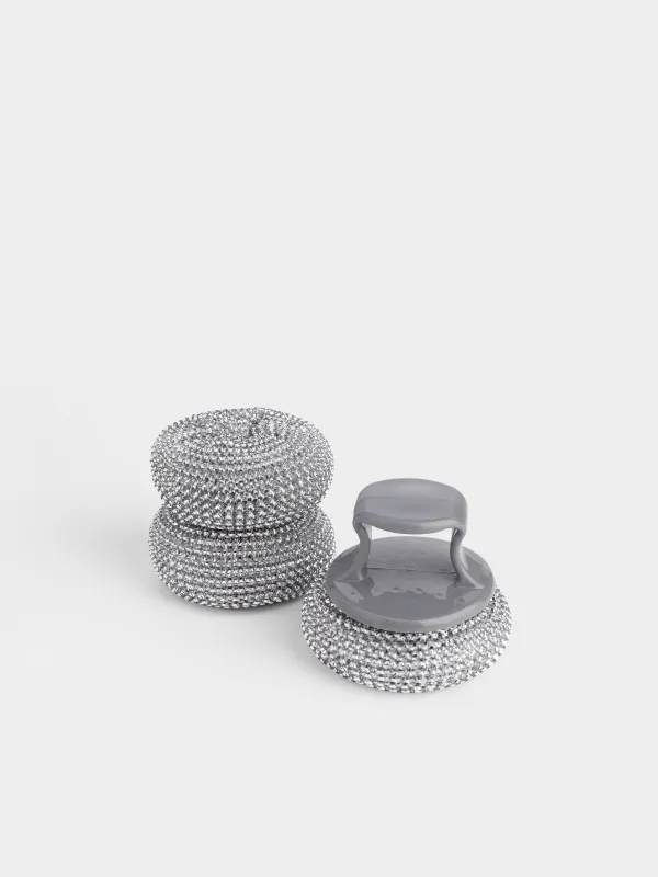 Губка для уборки, с коротким держателем, пластик, Clean, image-2