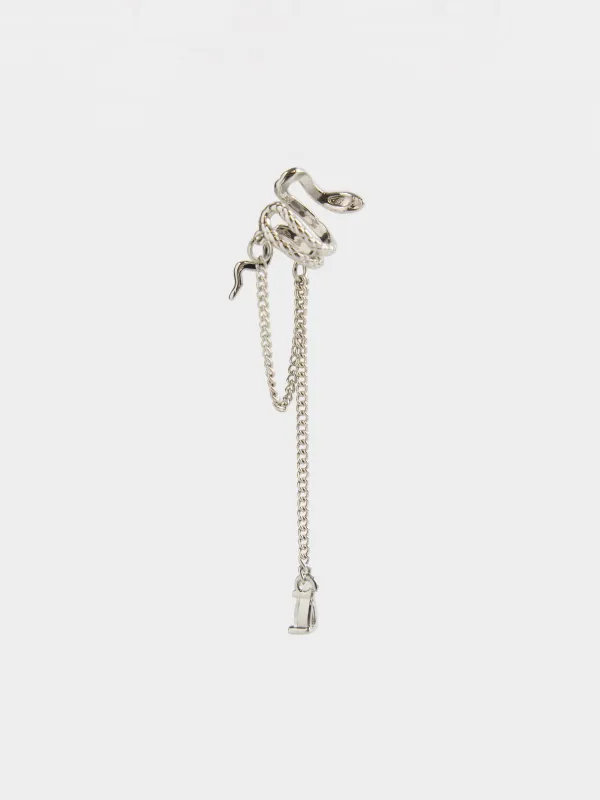 Серьга-кафф, с подвеской, Змея, Jewelry snake, image-1