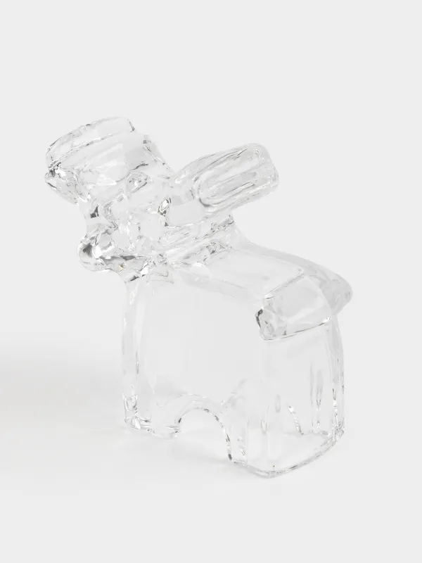 Подсвечник, 10 см, для тонкой свечи, стекло, Олень, Deer shape, image-3