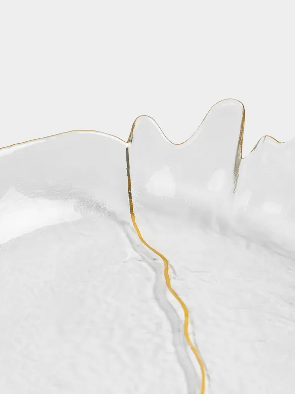 Блюдо, 22х23х5 см, с золотистым кантом, Wave gold, image-2