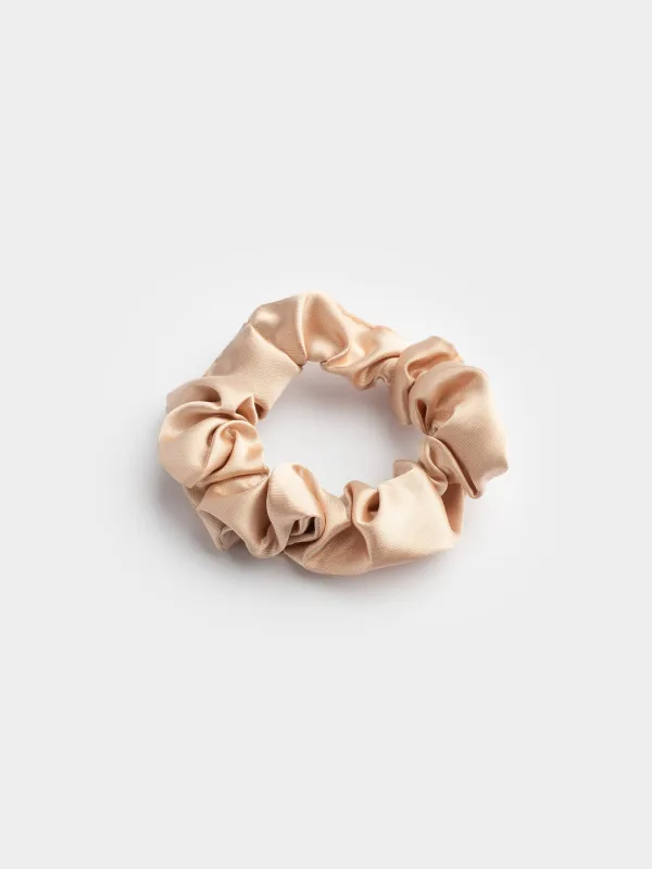 Резинка для волос, 6 см, сатин, бежевая, Silk, image-1