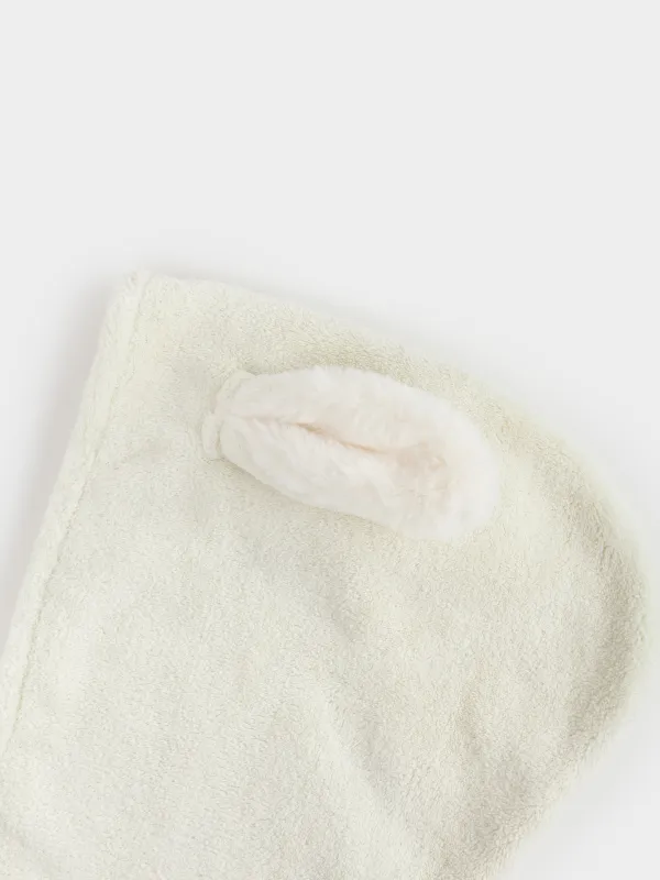 Полотенце-тюрбан для волос, детское, 53х24 см, флис, бежевое, Ушки, Teddy, image-5