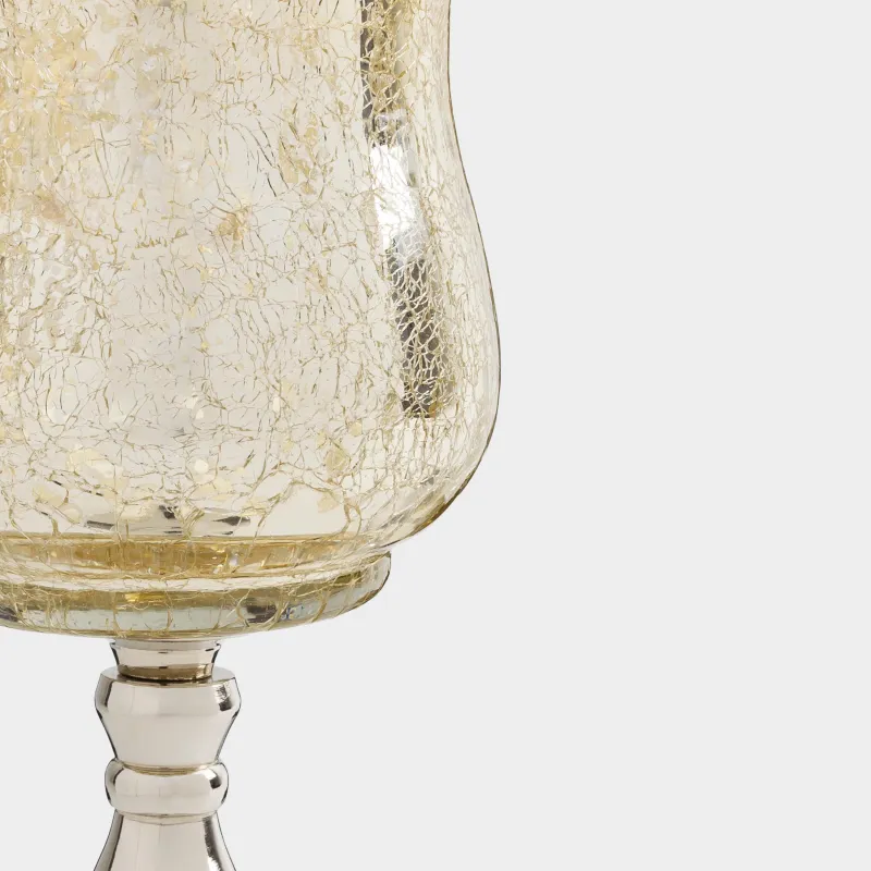 Подсвечник, 23 см, для чайной свечи, на ножке, стекло/металл, шампань, Fantastic, image-1