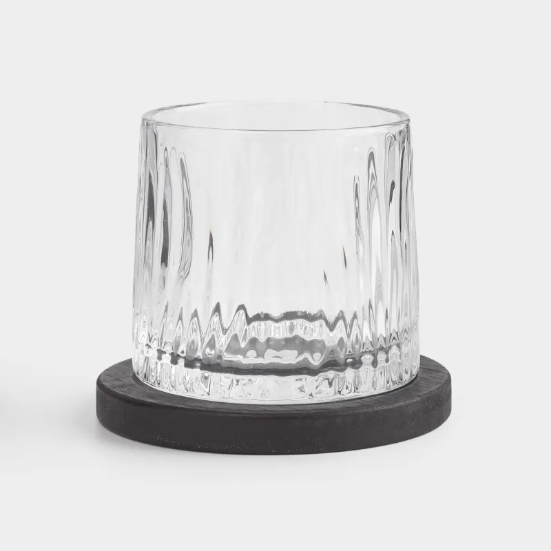 Стакан для виски, 10 см, 280 мл, на подставке, стекло Р/бамбук, Ribby