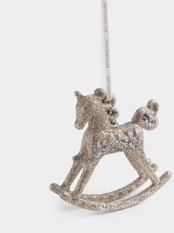 Игрушка елочная, 12 см, Лошадка-качалка, Figure sparkle, image-1